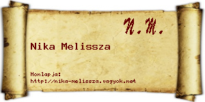 Nika Melissza névjegykártya